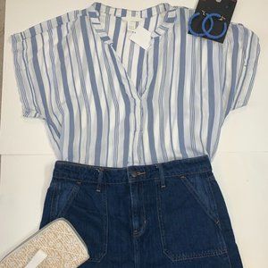 Woman Matching shirt skirt set with accessories